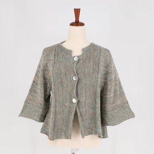 Beyond Threads Cotton Marbled Cardigan Sweater Size M